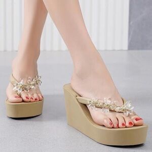 MMbyzhuo Platform Flip Flops Wedges Sandals flip flop Shoes Summer Comfy Thong 8